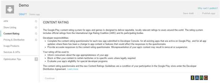 Set Rating system of Google play Store